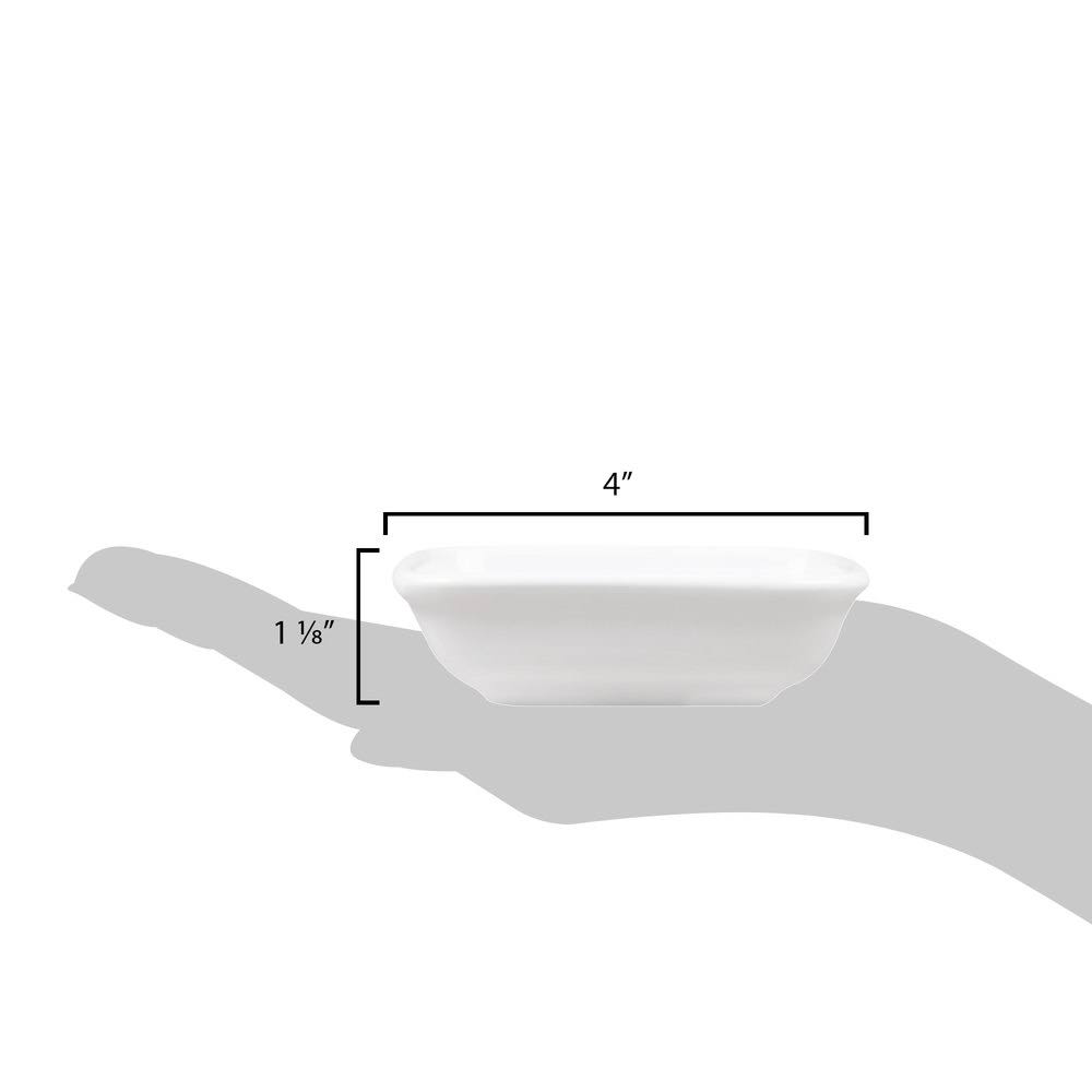 White Rectangular Sauce Dish 4oz T898