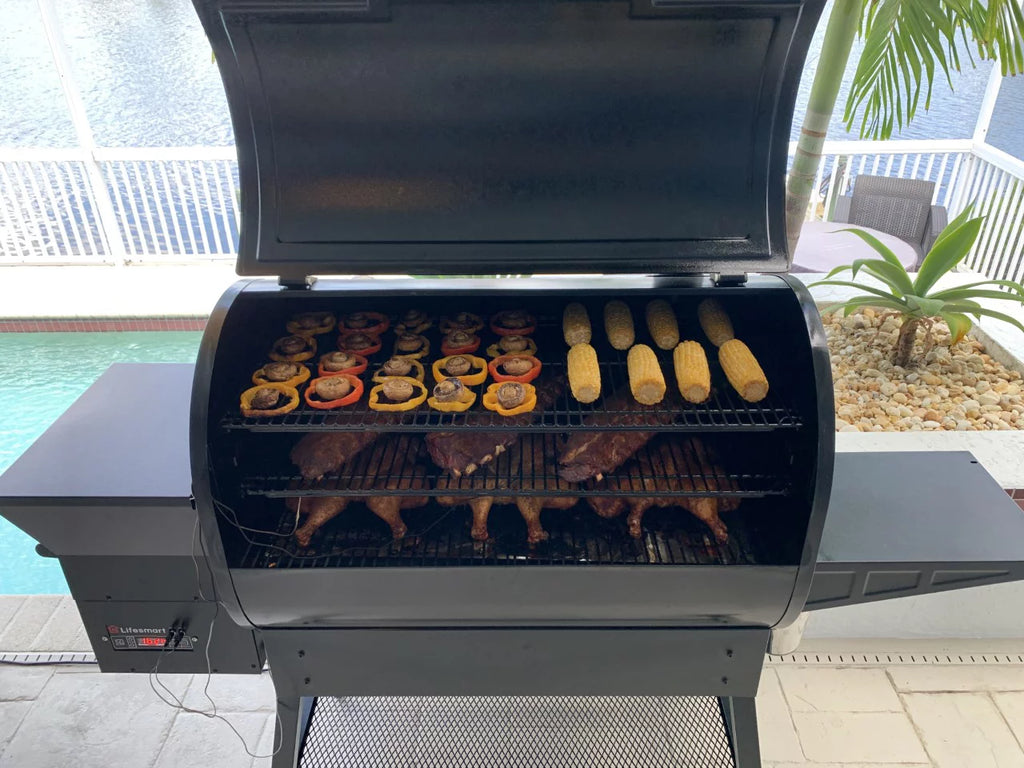 1500 Square Inch Pellet Grill and Smoker with 3 Cooking Racks E408