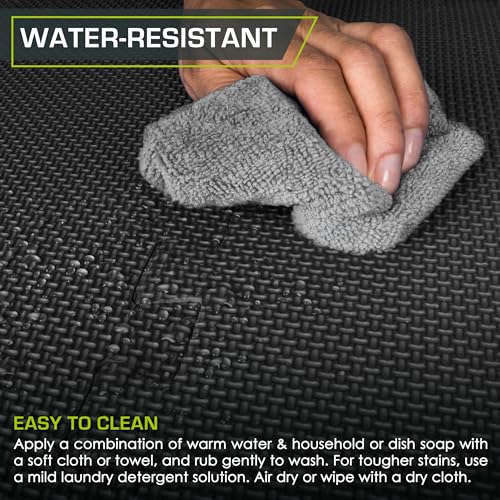 Black EVA Foam Interlocking Exercise Mat - 3/4 inch - 96 Sq Ft - 24 Tiles G751572