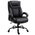 Big and Tall Executive Office Chair with High Back PU Leather, Black Y11641