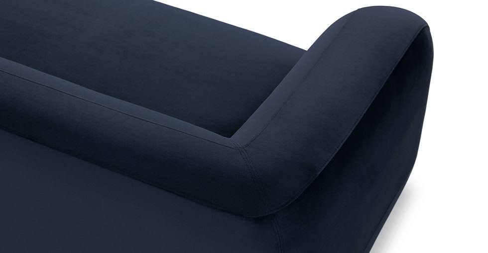 Blue Velvet Daybed with Black Metal Legs O208