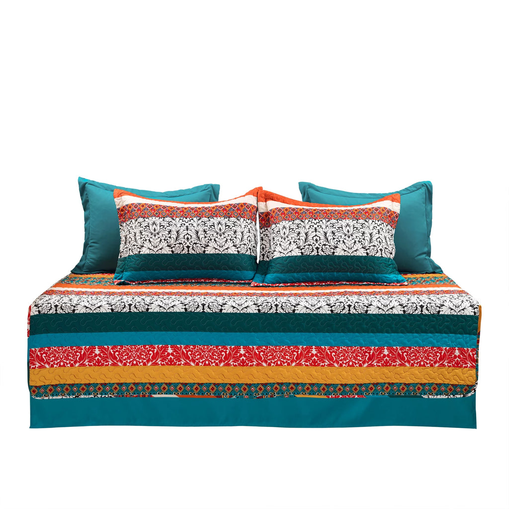 Boho Stripe Quilted Daybed Cover 6Pc Set H27552