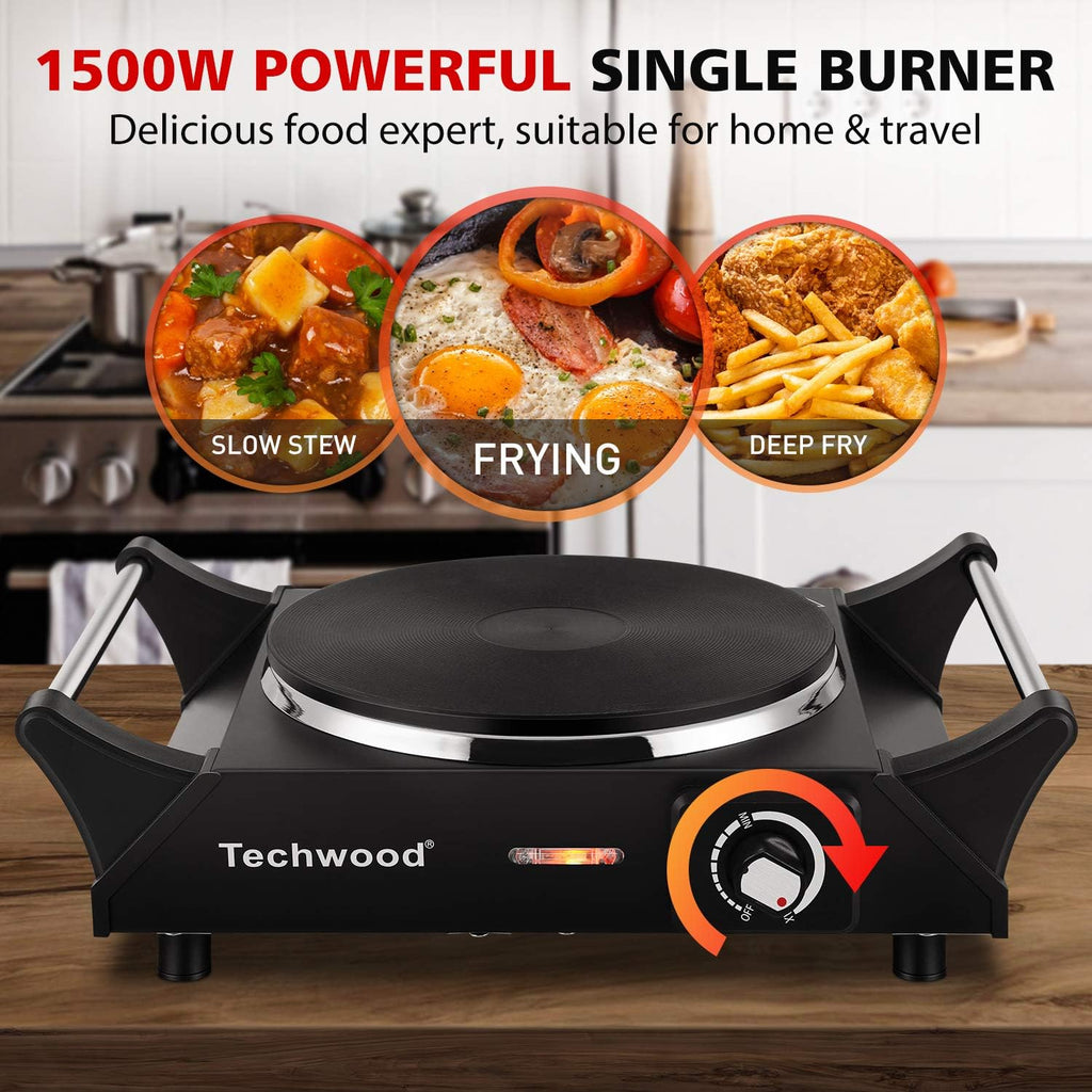 Portable Electric Hot Plate 1200W Single Burner O522748