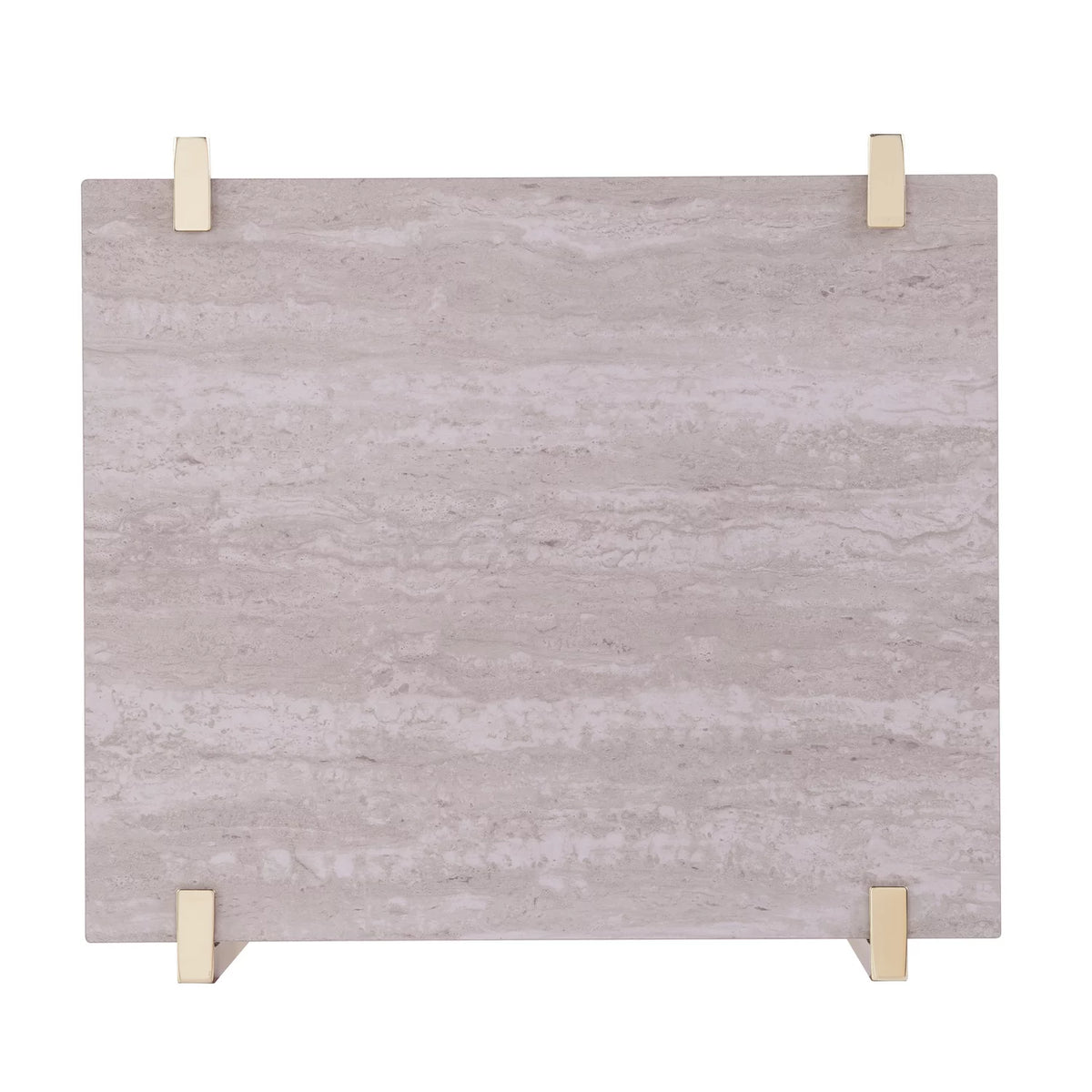 Square Faux Marble End Table with Storage F184700