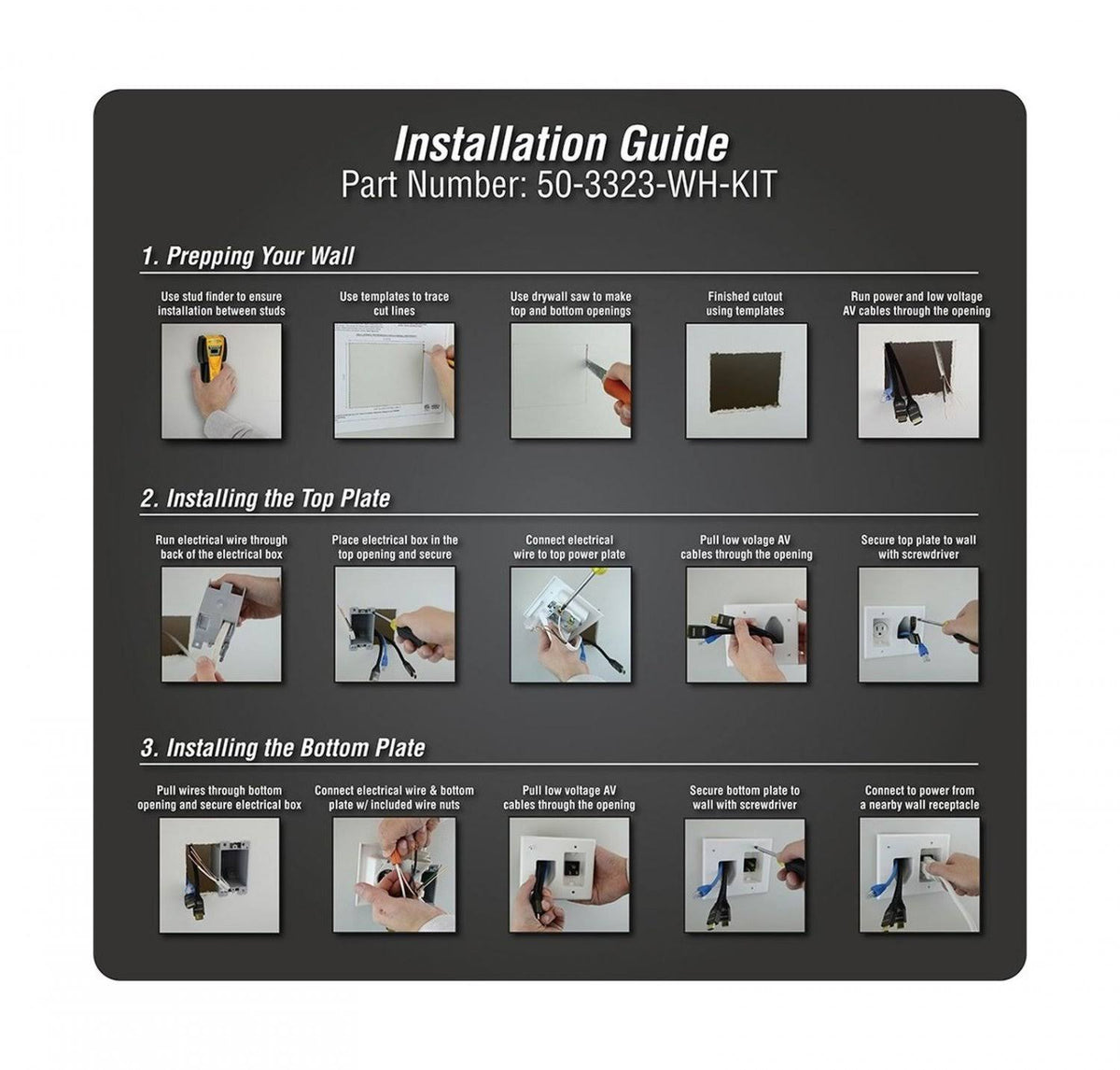 Flat Panel TV Cable Organizer Kit with Power Solution Z50014
