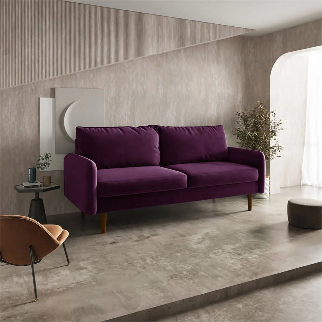 70" Upholstered Velvet Sofa in Purple Z638534