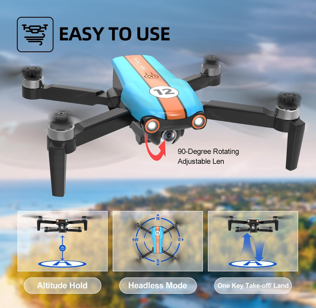 Drone with 4K Camera, Foldable, Less than 249g, 26 Mins Flight Time, Brushless Motor, Altitude Hold, 2 Batteries W454180