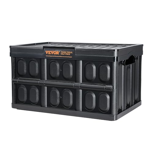 45L Collapsible Storage Bins with Lids 3 Packs Stackable Utility Crates with Handles Large Folding Containers D571111