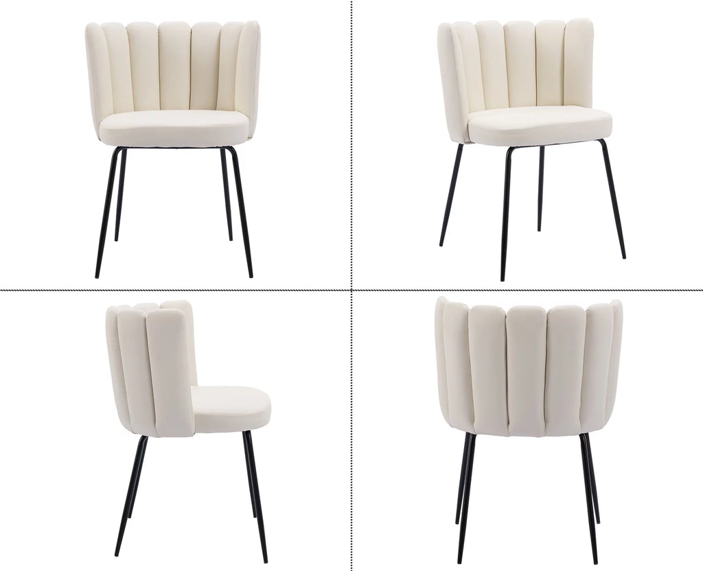 Cream Faux Leather Dining Chairs Set Of 2 G3853
