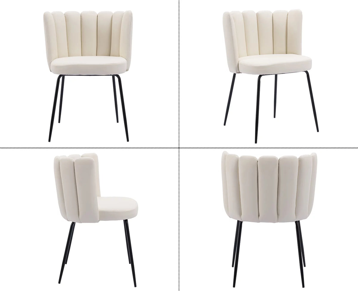 Cream Faux Leather Dining Chairs Set Of 2 G3853