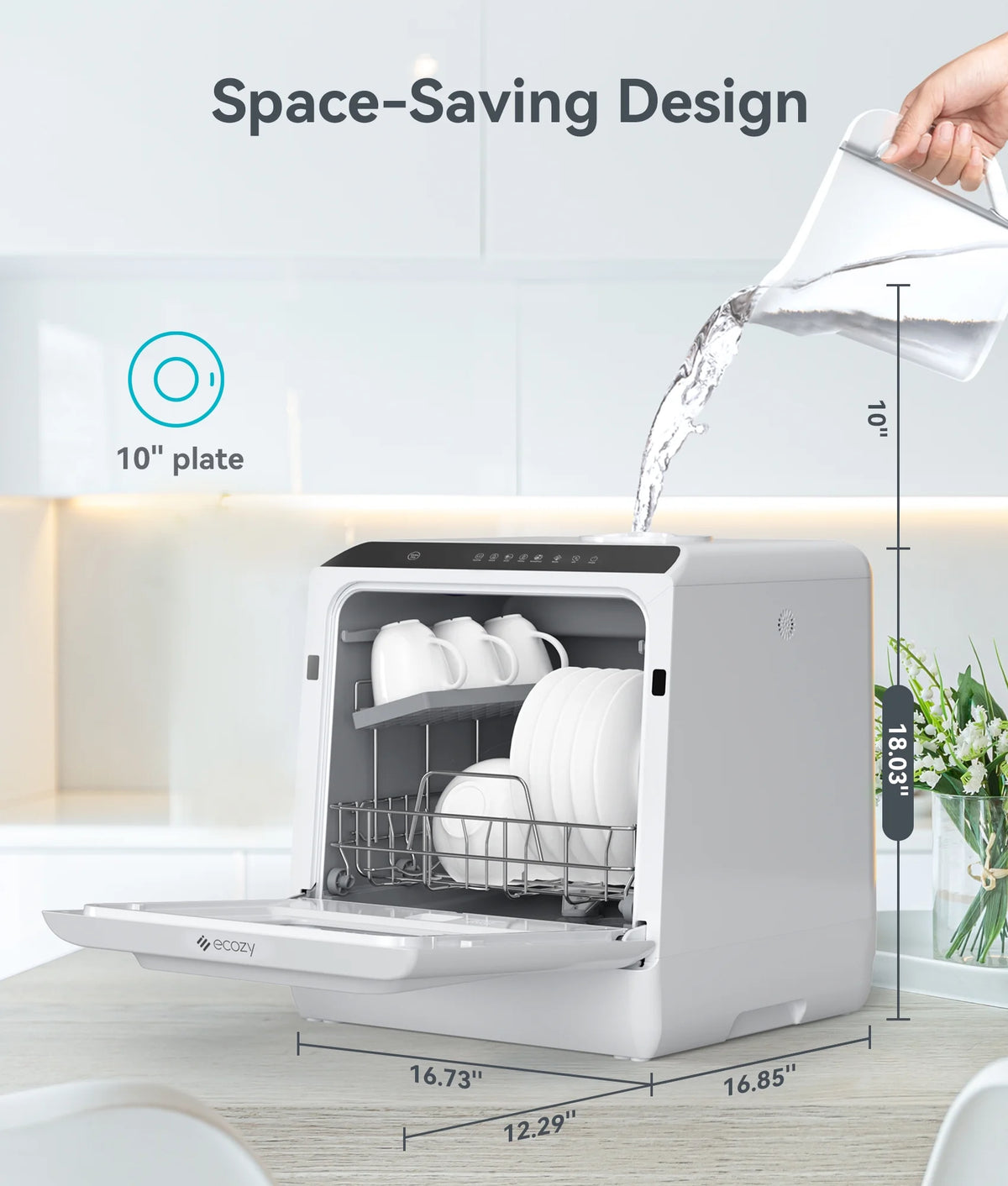 Countertop Dishwasher with 5L Water Tank and 5 Washing Programs Z59560