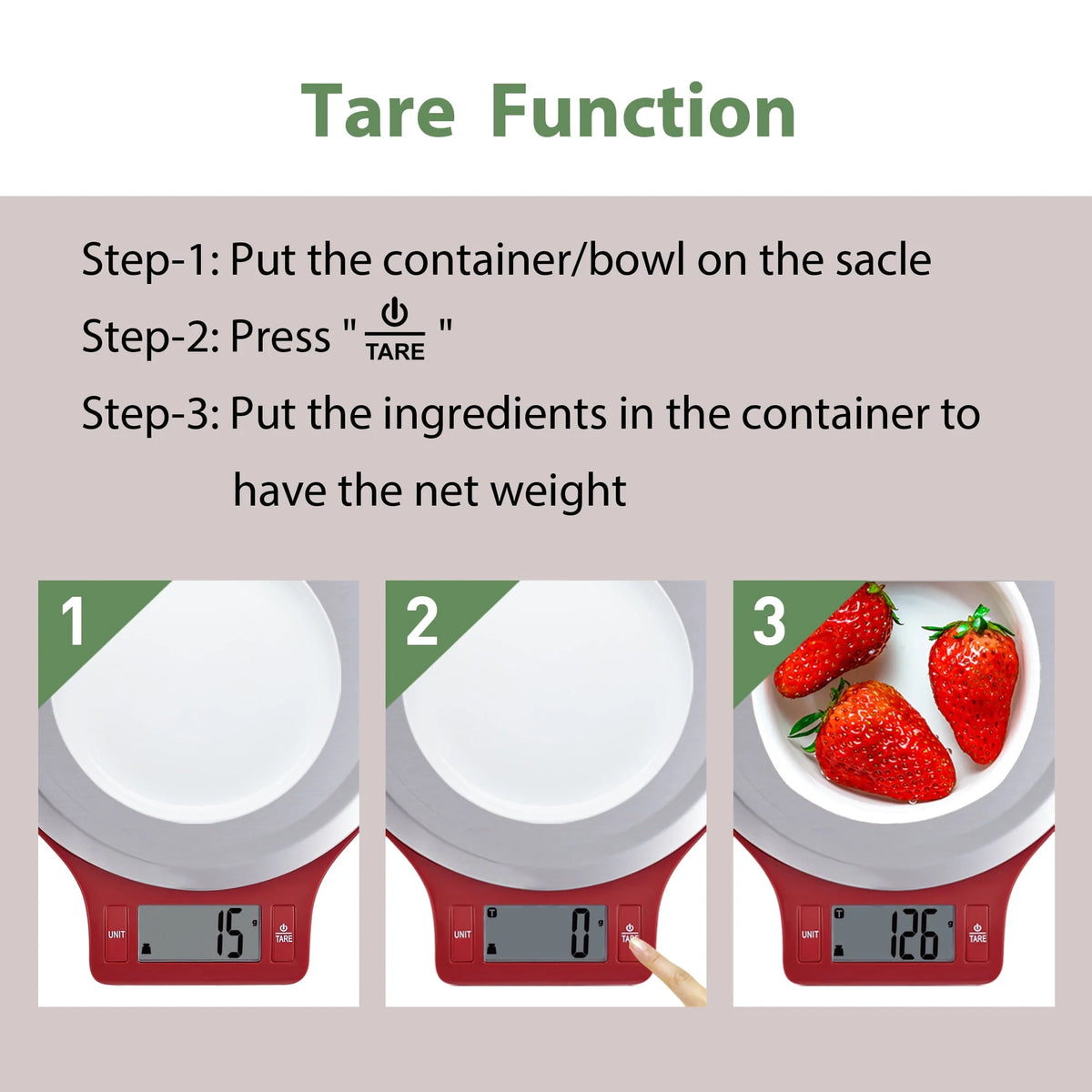 Round Stainless Steel Digital Kitchen Scale A76523
