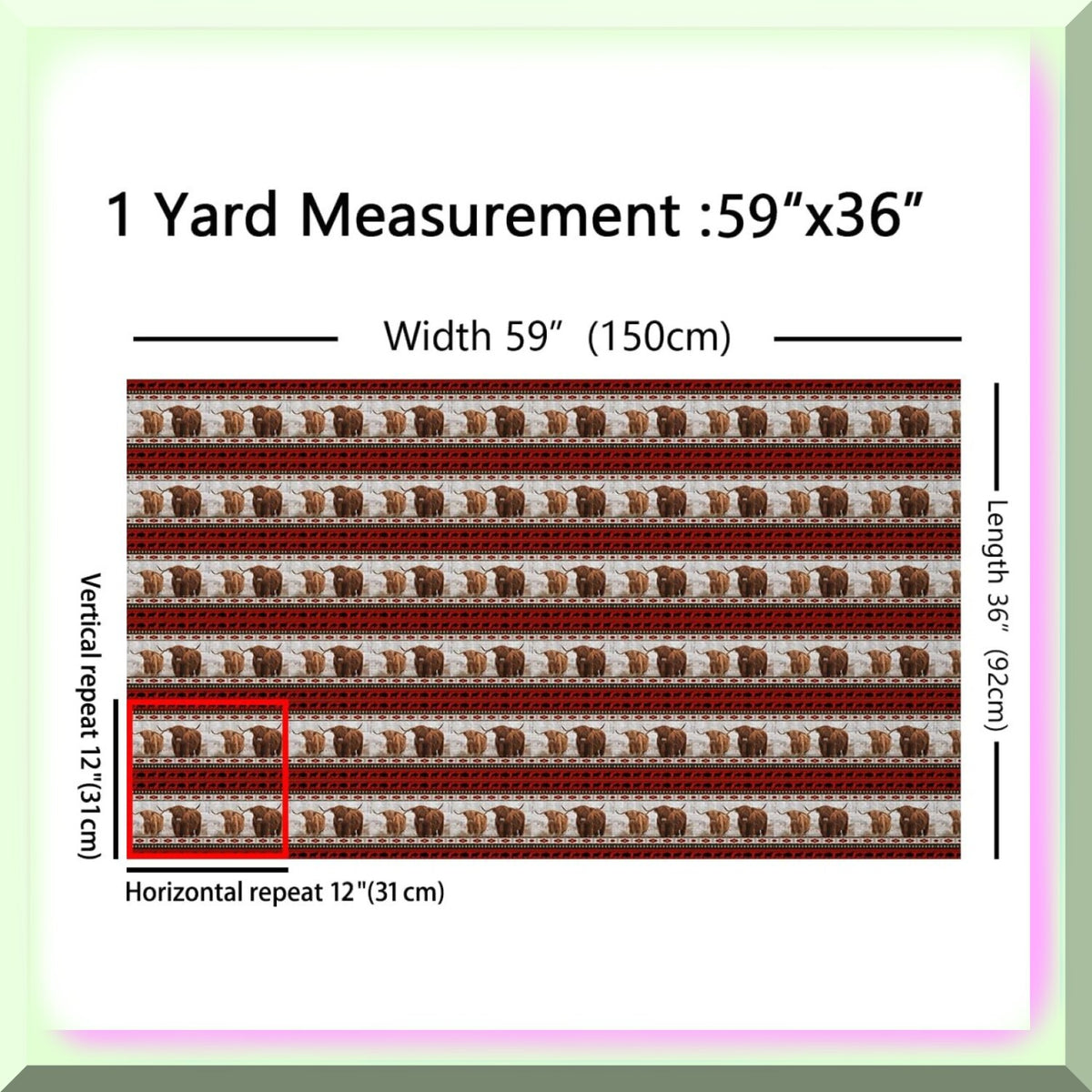 Highland Cow Fabric 3 Yards D850429