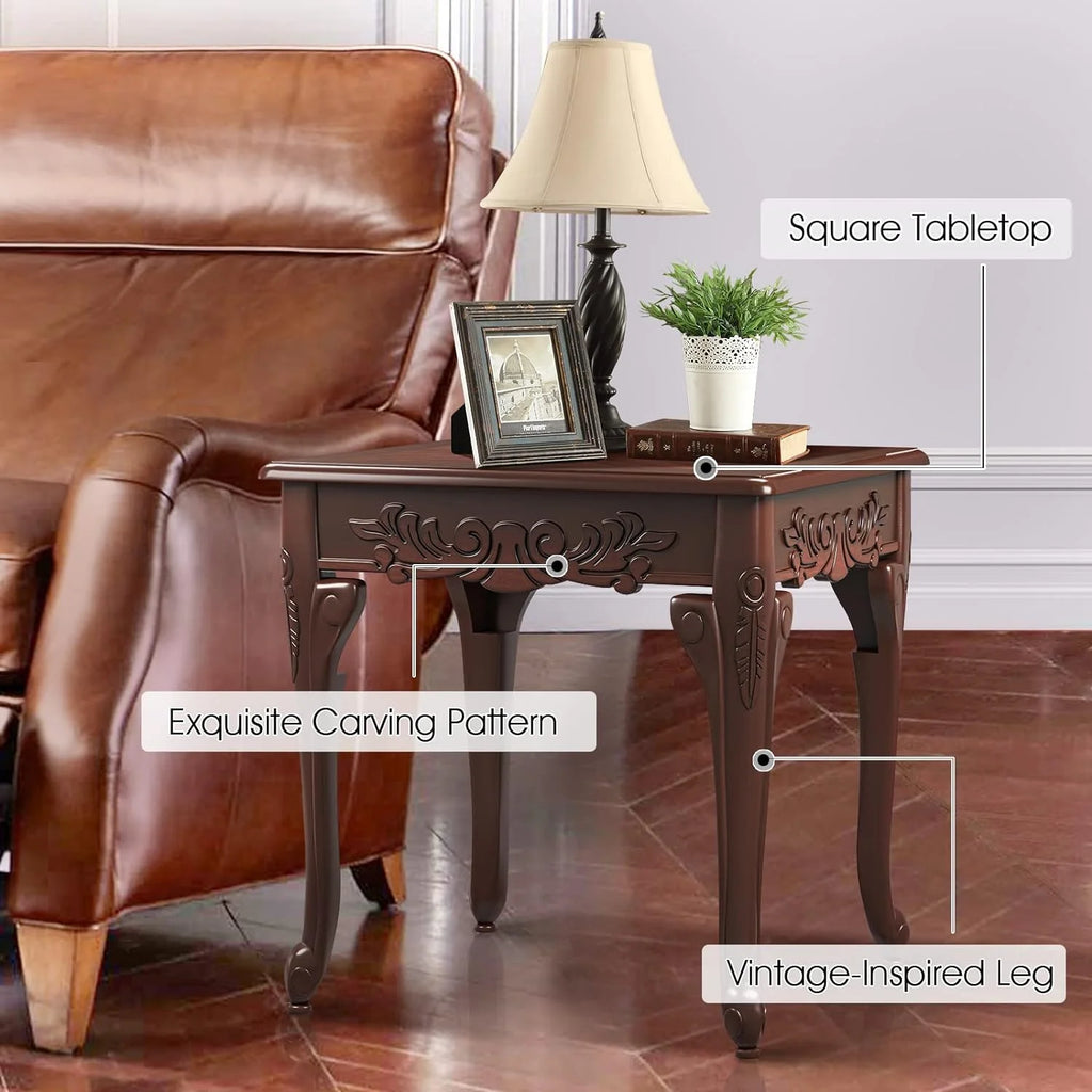 3 Piece Wood Coffee Table Set with 2 End Tables V59893