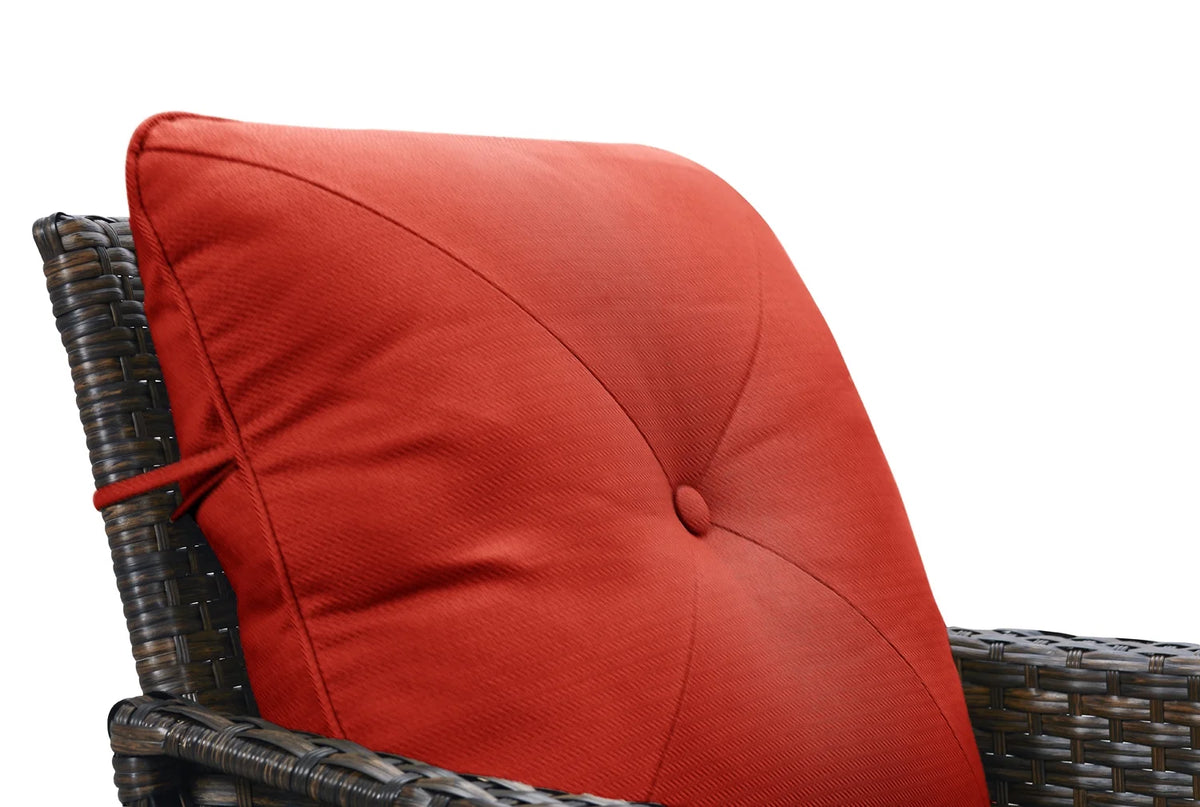 Red Cushioned Patio Chair Set of 2 O266