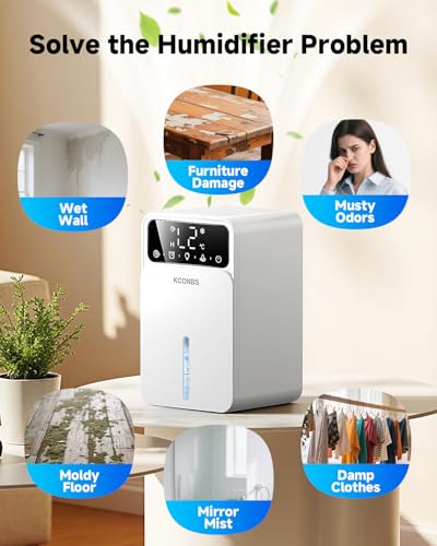 60 OZ Dehumidifier with Auto Shut Off, Timer, 7 Colors LED Light N72070