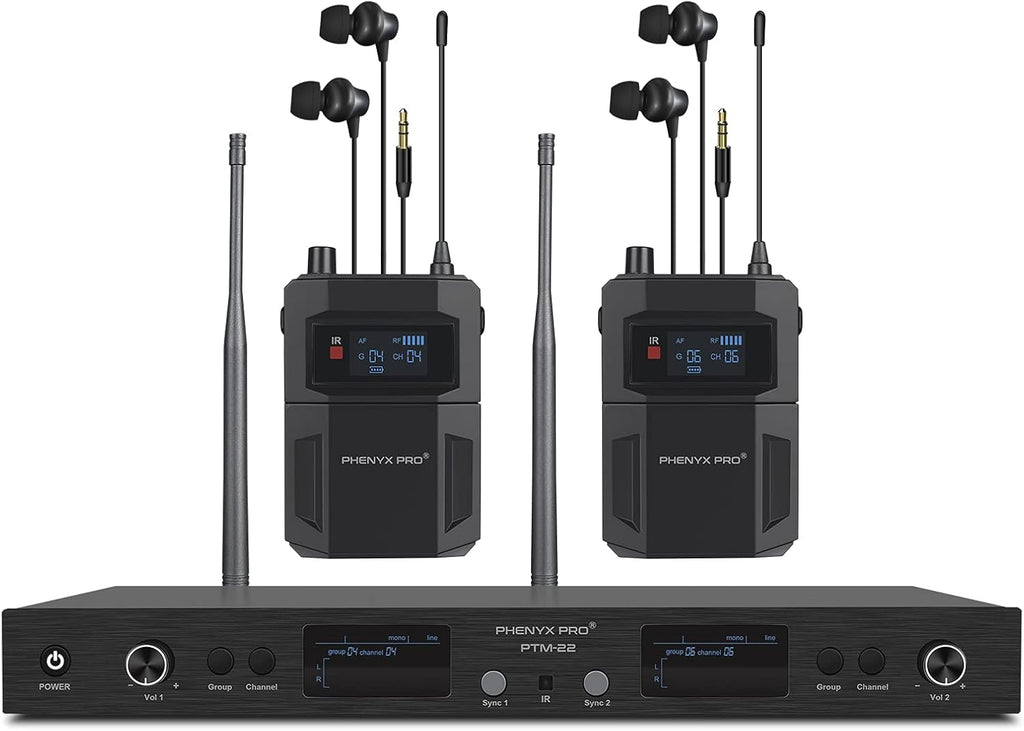 UHF Dual Wireless in-Ear Monitor System with Metal Transmitter and Bodypack Receiver R16894