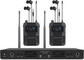 UHF Dual Wireless in-Ear Monitor System with Metal Transmitter and Bodypack Receiver R16894