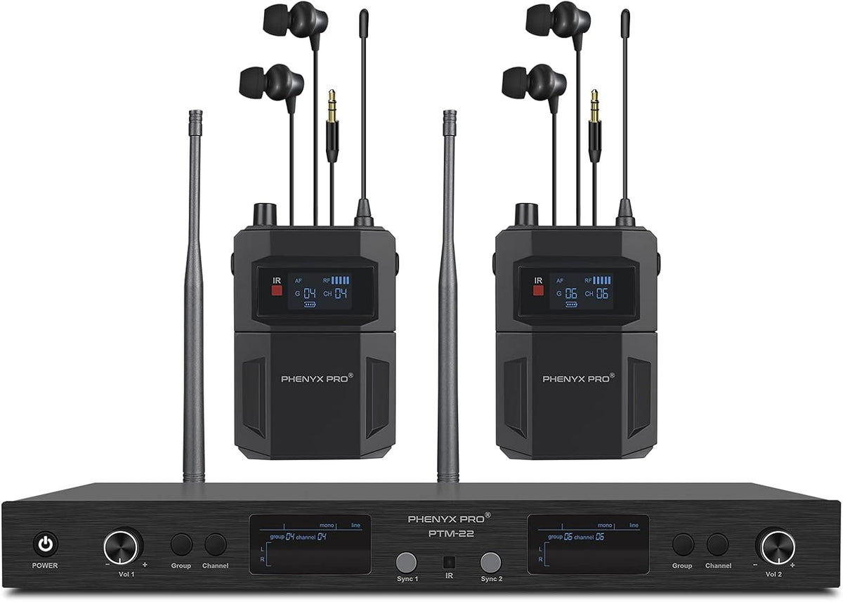 UHF Dual Wireless in-Ear Monitor System with Metal Transmitter and Bodypack Receiver R16894