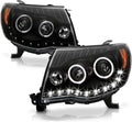 Black LED Projector Headlights Pair Set Y6619