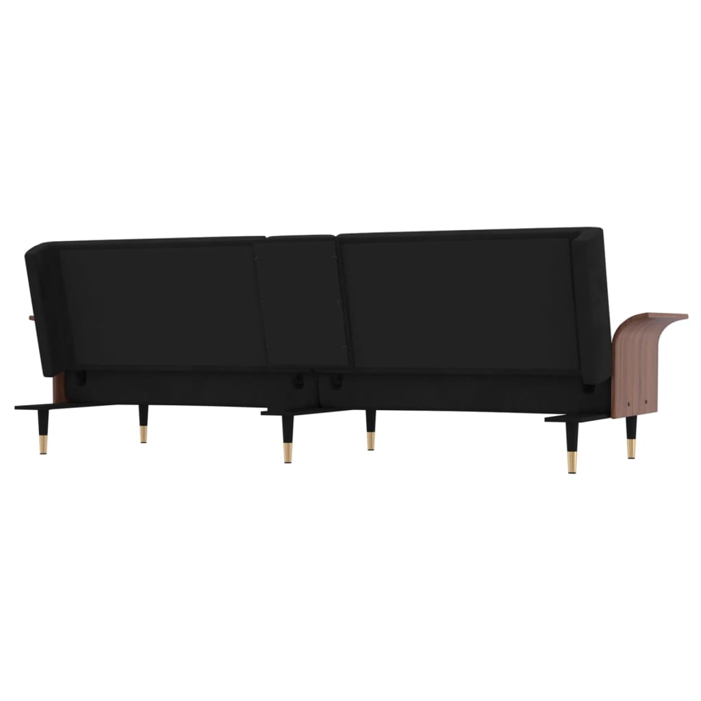 Black Sofa Bed with Cup Holders X1296