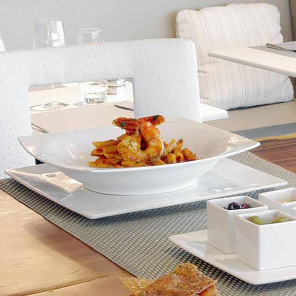 White Square Porcelain Flat Plate - 4/Case R604