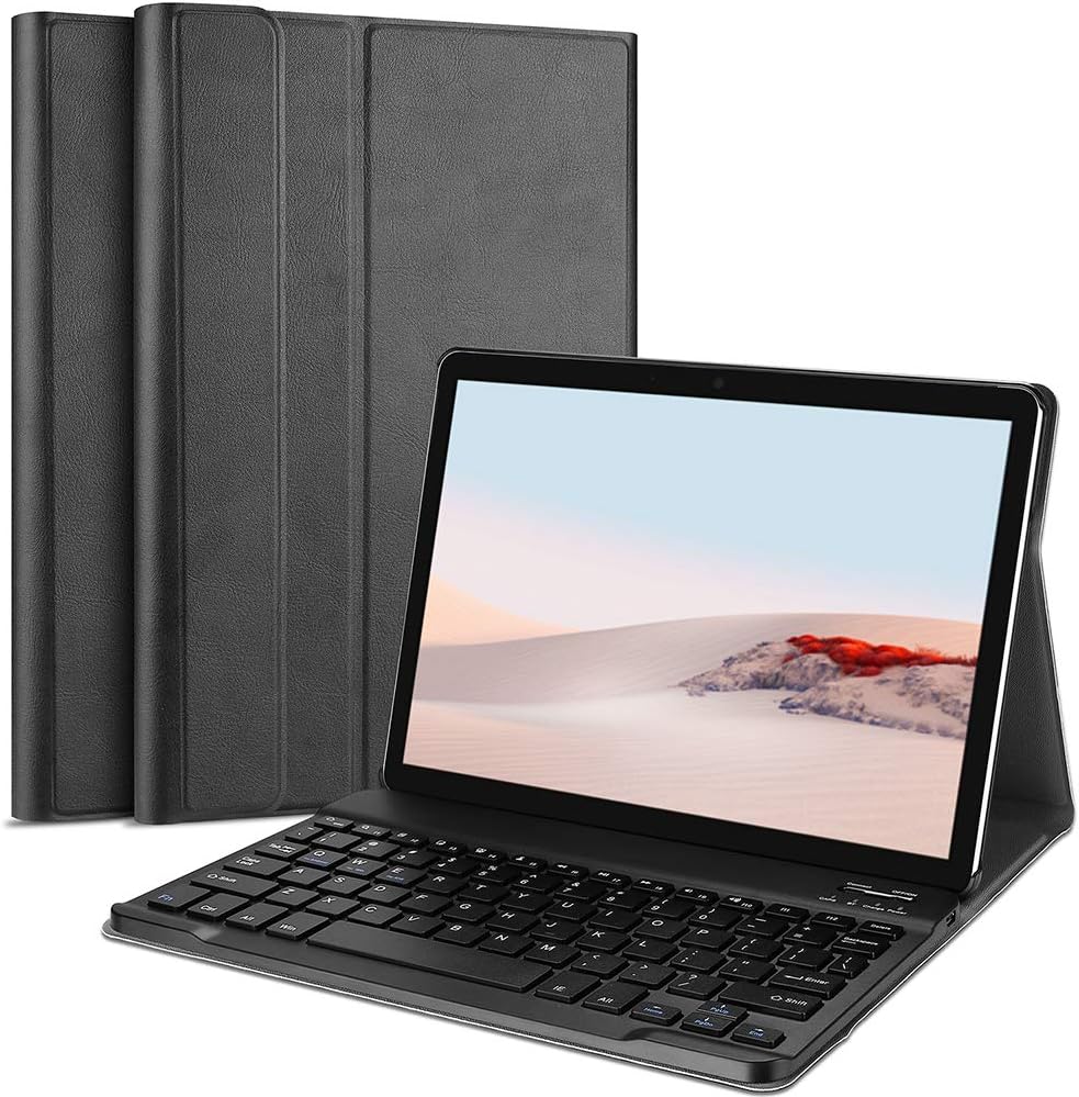 Slim PU Leather Keyboard Case for Surface Go 3, Black Pack of 2 E555242