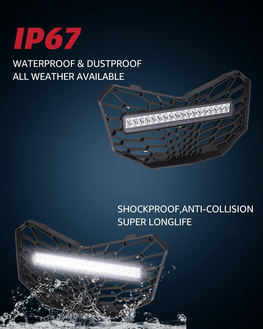 Front Mesh Grill with LED Light Bar for Maverick Trail Z9298