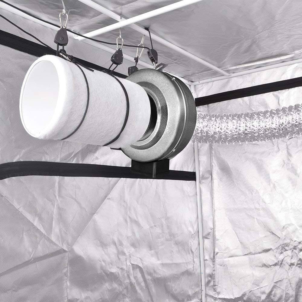 4 inch 190 CFM Inline Fan with Carbon Filter W812