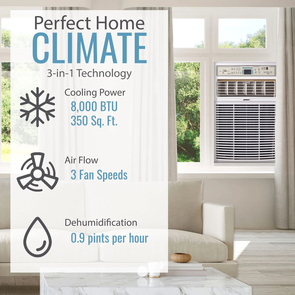8,000 BTU 115-Volt Casement Window Air Conditioner, White W697