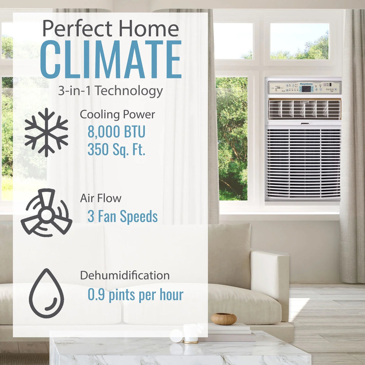 8,000 BTU 115-Volt Casement Window Air Conditioner, White W697
