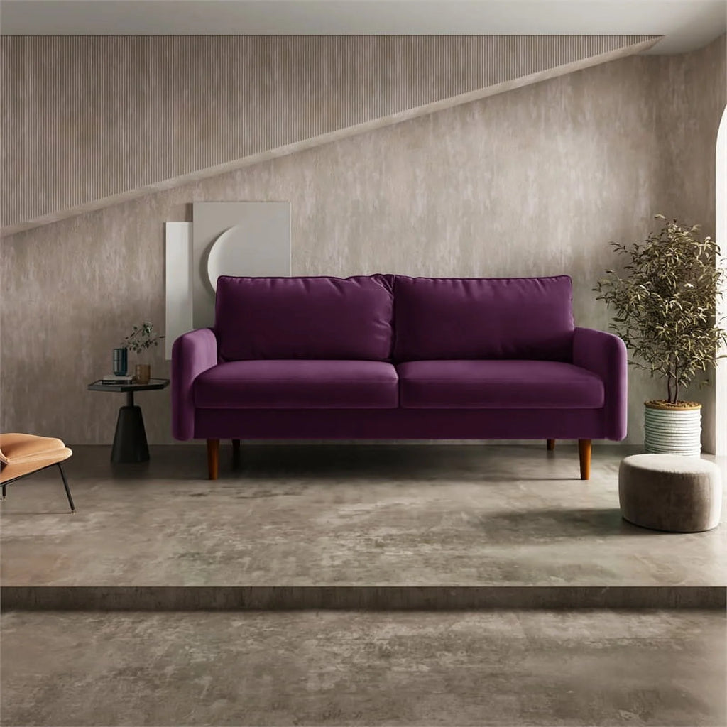 70" Upholstered Velvet Sofa in Purple Z638534