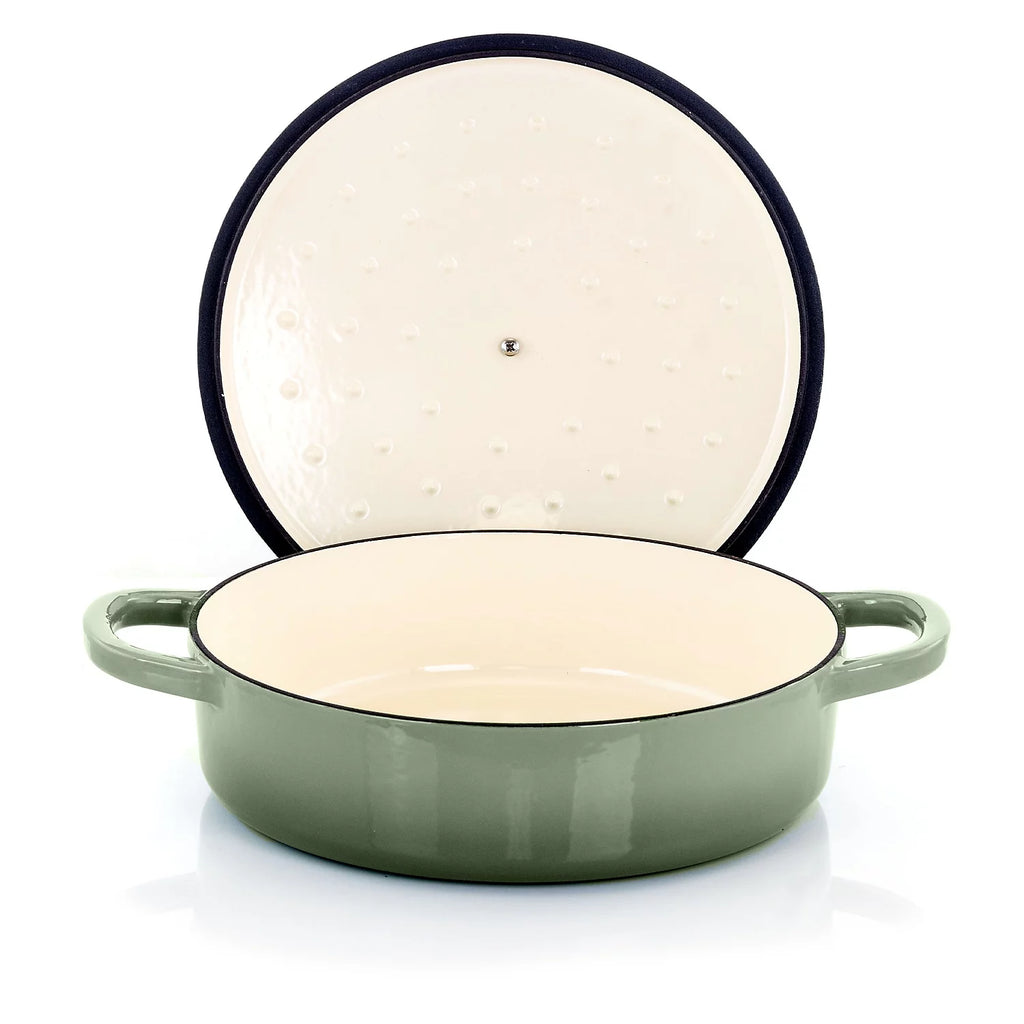 5 Quart Enameled Cast Iron Braiser Pan with Lid in Pistachio Green H683942