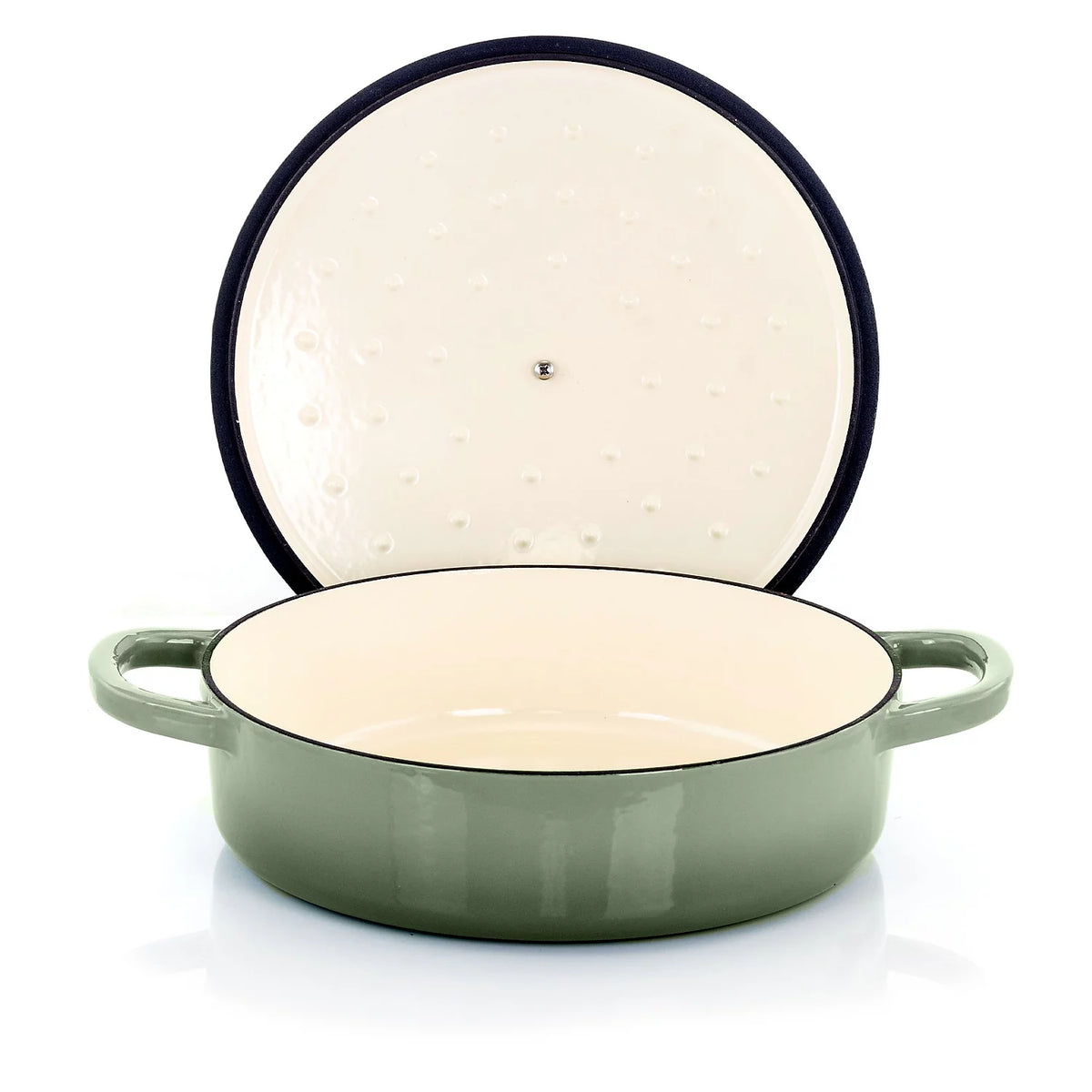 5 Quart Enameled Cast Iron Braiser Pan with Lid in Pistachio Green H683942