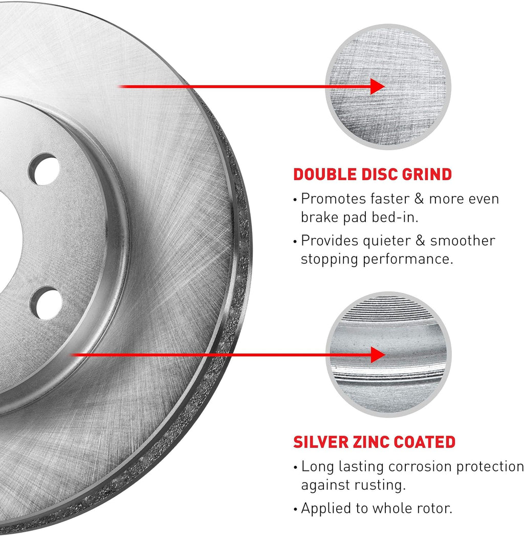 Front Rear Brake Rotors and Pads Kit Semi Metallic E9082