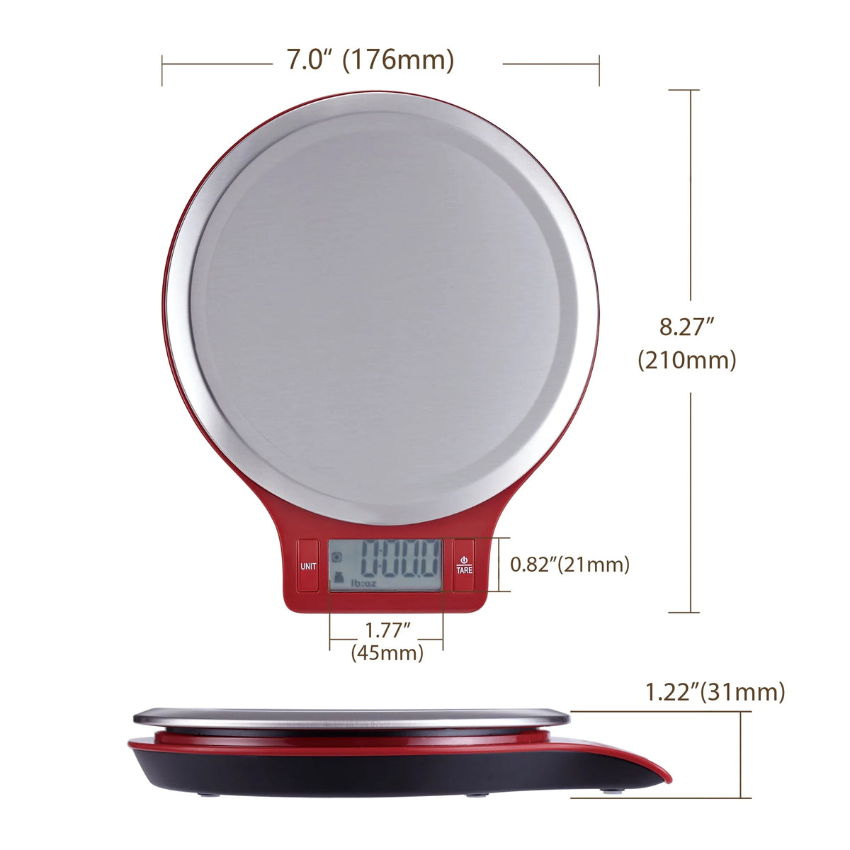 Round Stainless Steel Digital Kitchen Scale A76523