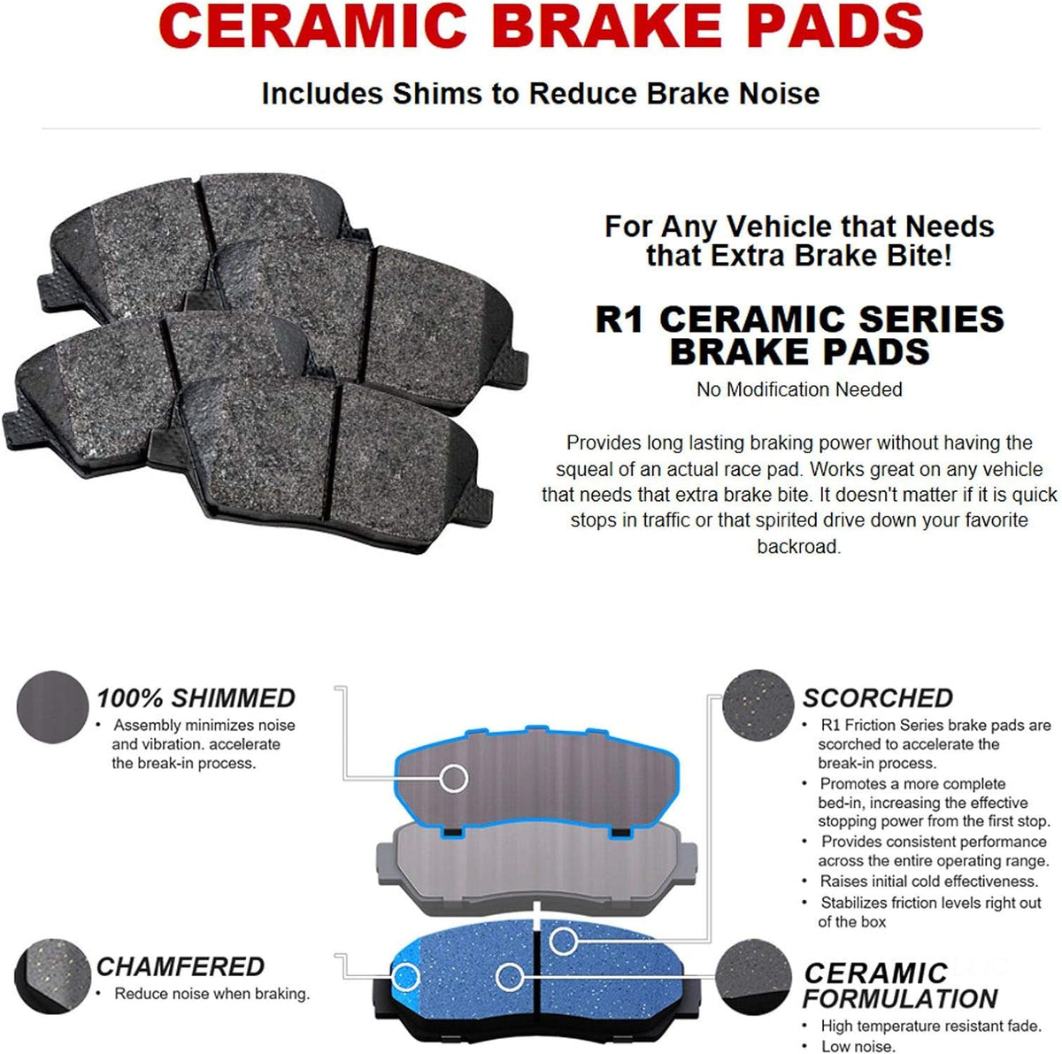Front Rear Brake Rotors and Pads Kit Semi Metallic E9082