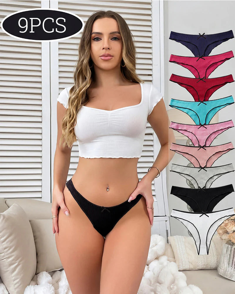 Women's Low Waist Thong 9 Pack Cotton C849