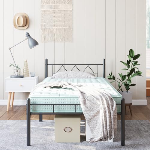 14 Inch Full Size Metal Platform Bed Frame with Headboard and Footboard H776684