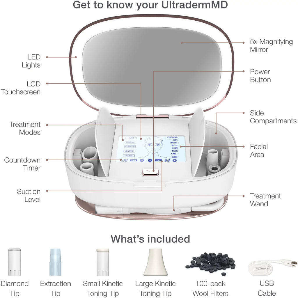 3 in 1 Microdermabrasion Machine with Diamond Tips - White B785428