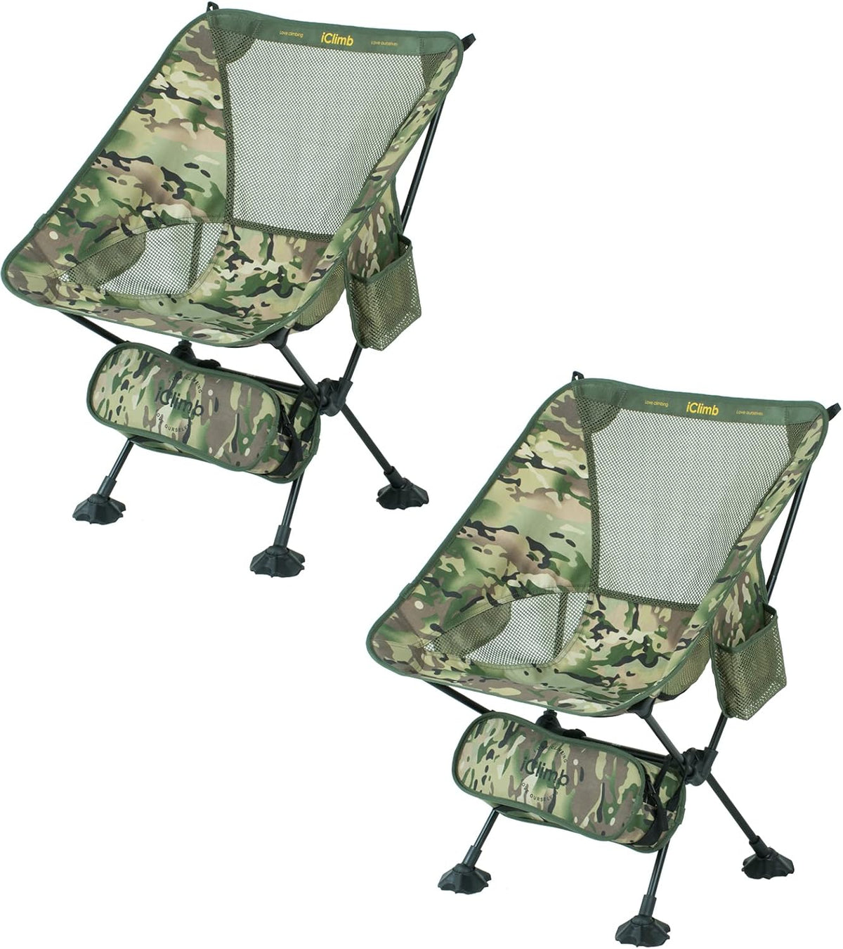 2PC Ultralight Compact Camping Folding Beach Chair with Anti-Sinking Large Feet Q968335