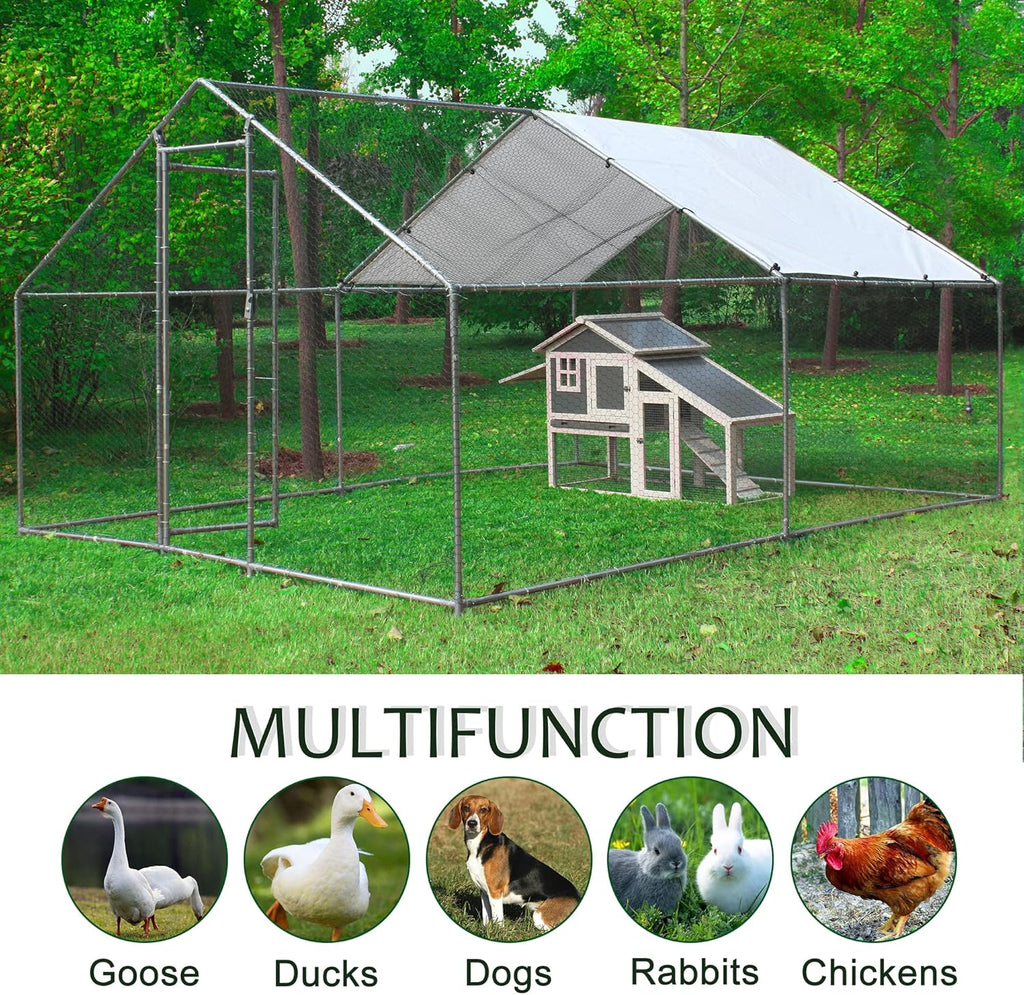 Extra Large Metal Chicken Coop with Cover Y2998