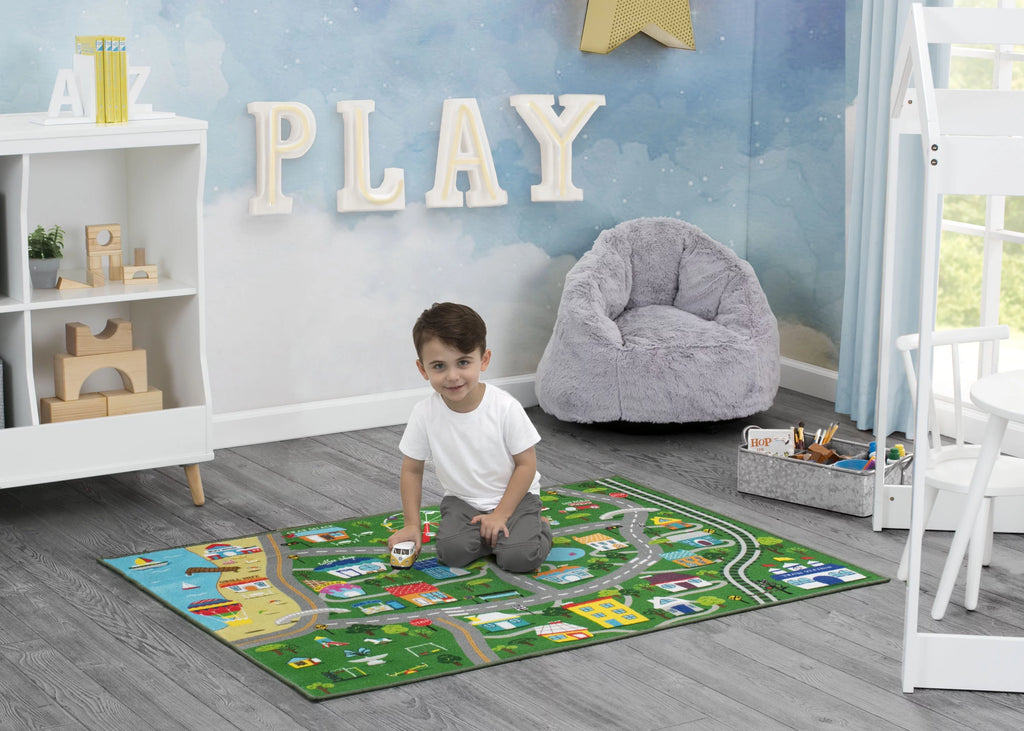 Kids Large Road Map Activity Rug, 54-inch L x 39-inch W V117