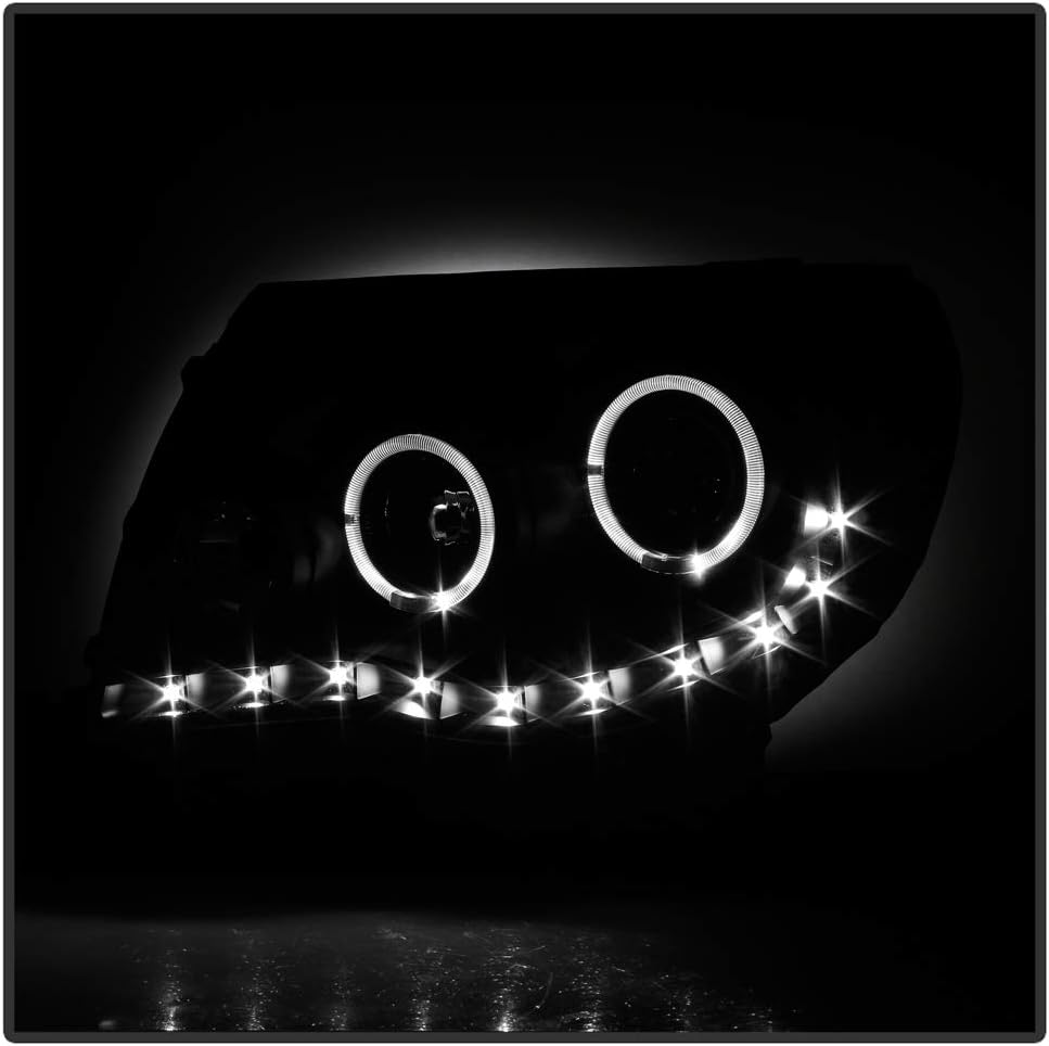 Black LED Projector Headlights Pair Set Y6619
