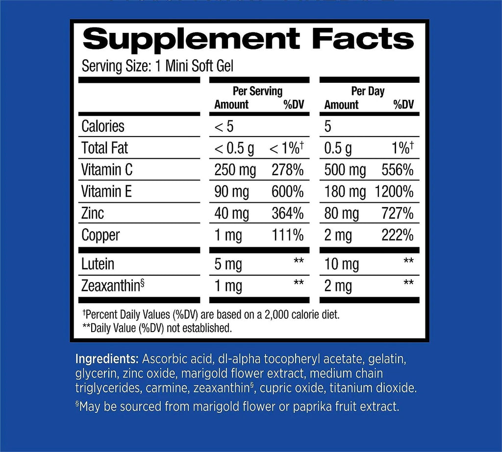 210 Softgels Eye Vitamin & Mineral Supplement N211761