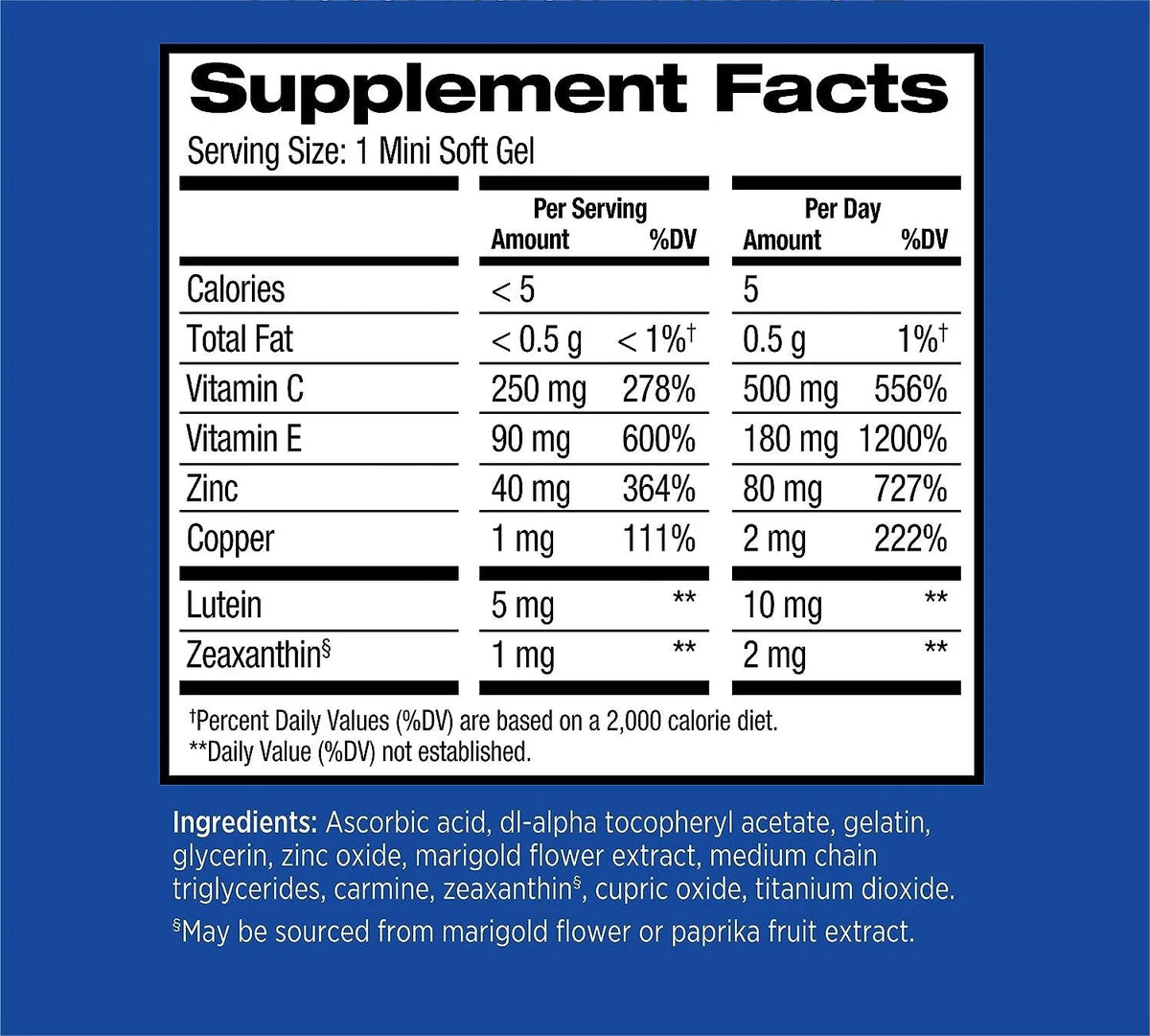 210 Softgels Eye Vitamin & Mineral Supplement N211761