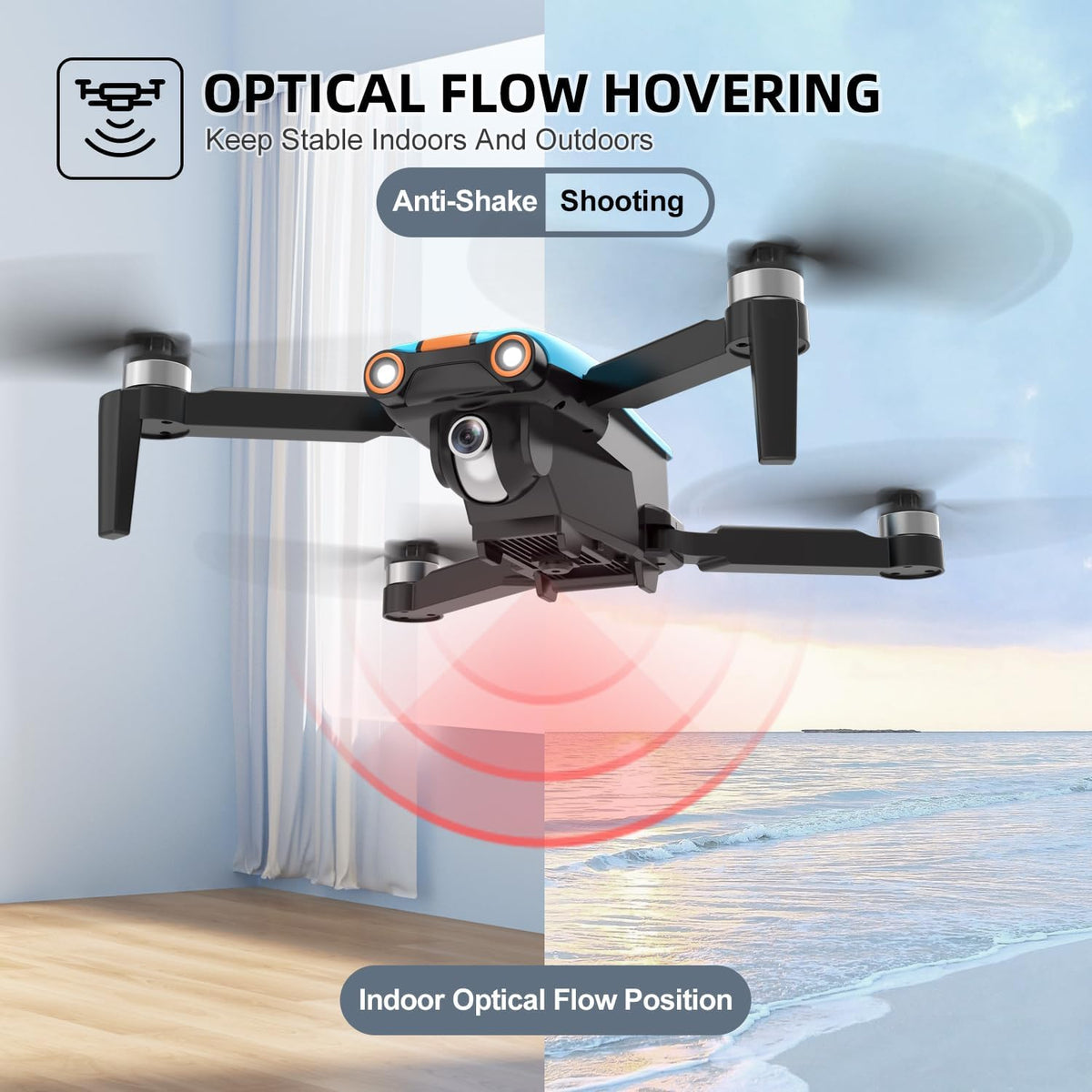 Drone with 4K Camera, Foldable, Less than 249g, 26 Mins Flight Time, Brushless Motor, Altitude Hold, 2 Batteries W454180