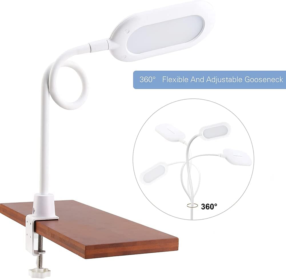 LED Desk Clamp Lamp 700 Lumen 10W Dimmable White E119