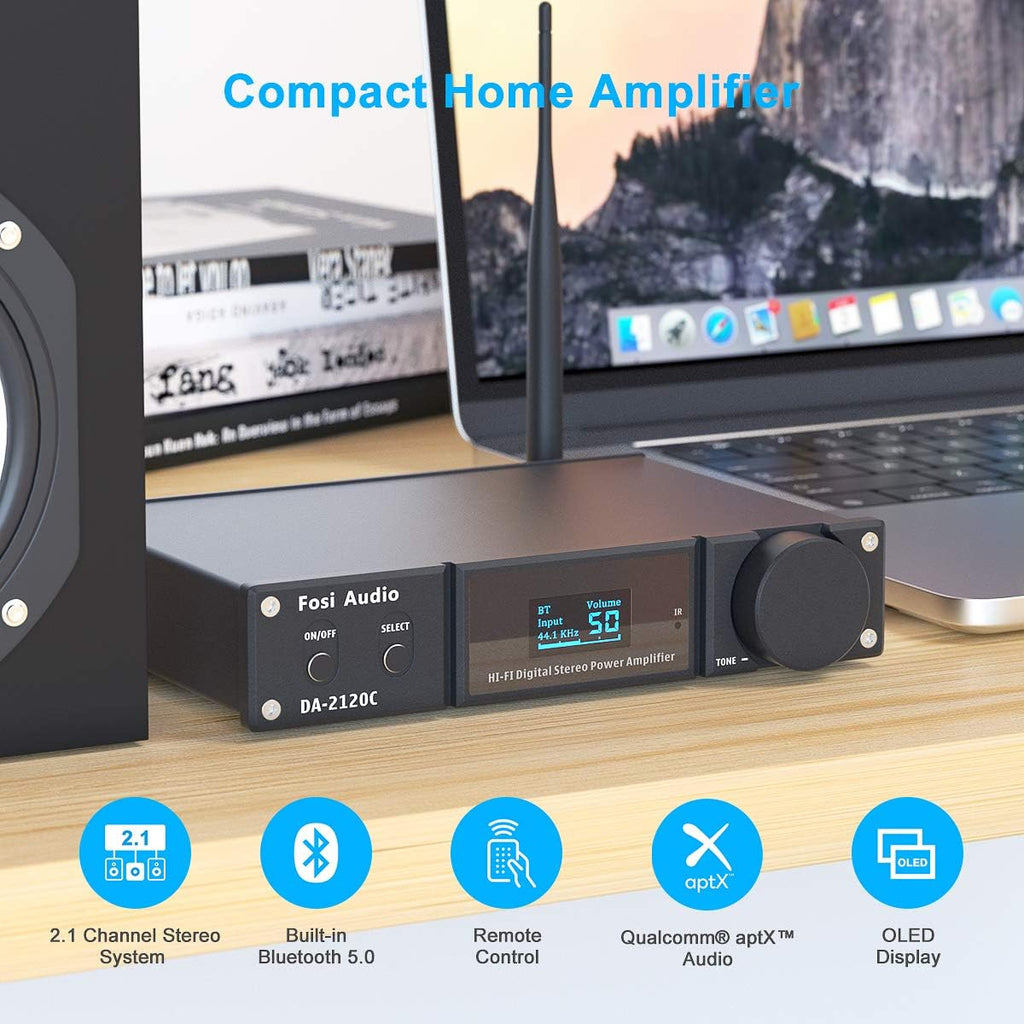 Bluetooth 5.0 Stereo Hi-Fi 2.1 Channel Amplifier U12804