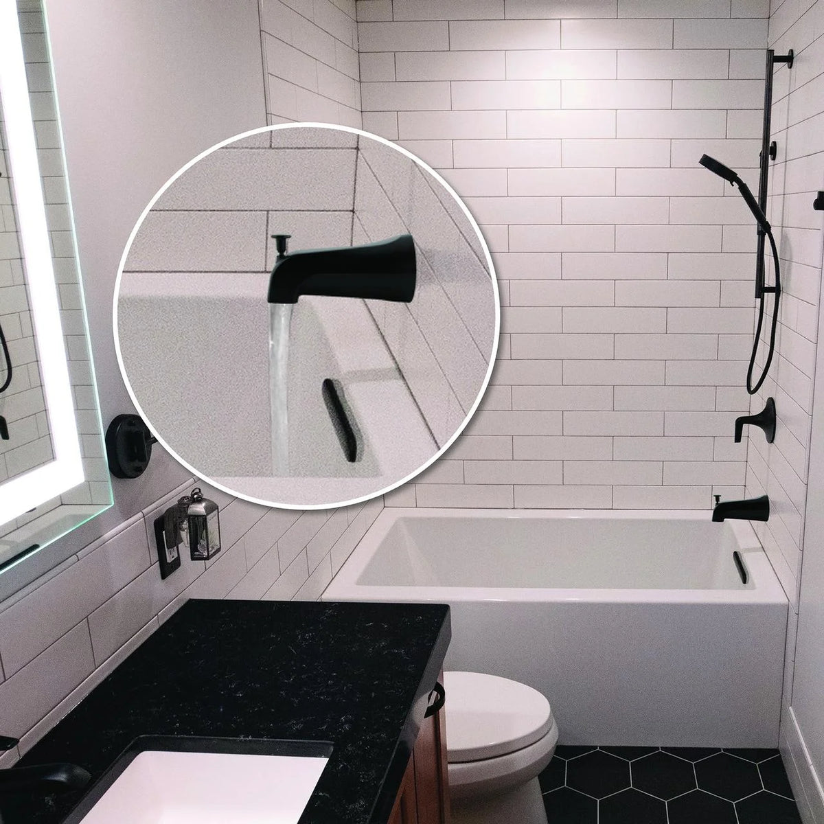 Matte Black Tub Spout with Diverter J468201